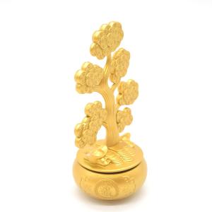 招財樹の置物 土台が回せる 金属製 13cm ...の詳細画像2
