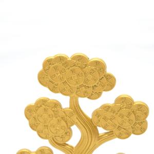 招財樹の置物 土台が回せる 金属製 13cm ...の詳細画像5