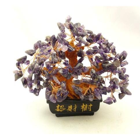 招財樹 アメジスト 紫水晶 風水置物 小 愛情運 魅力