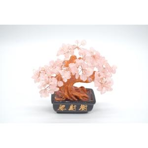 招財樹 ローズクォーツ 紅水晶 風水インテリア 天然石置物 15cm 恋愛運 出会い