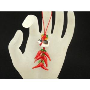 【メール便OK】 唐辛子 魔除けとうがらしストラップ 身代り 陶器製 干支 十二支 戌 犬