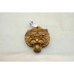 【メール便OK】虎 ペンダントヘッド タイガーアイ 虎目石 パワーストーン 天然石パーツ
