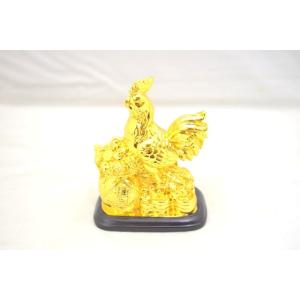 鶏・とり 黒台座 聚宝盆 金運 小