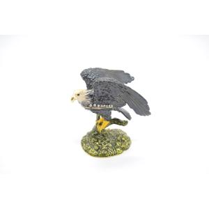 鳥 鷲 猛禽 七宝 金属製置物 翼 幸運 9cm