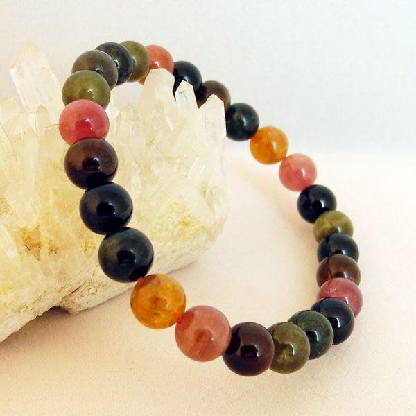 トルマリン 電気石 パワーストーン 天然石ブレスレット 8mm玉 Mサイズ