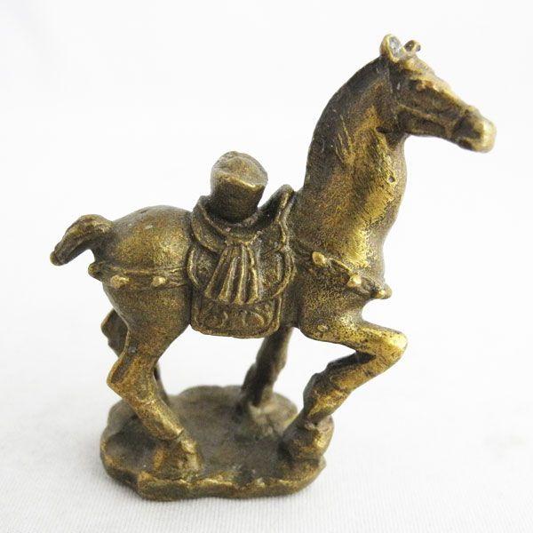馬 午 うまくいく 元宝乗せ 銅製置物 小