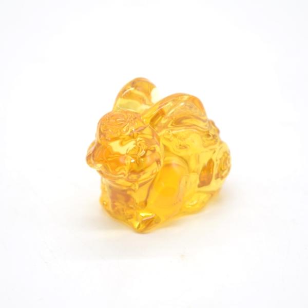 うさぎ 卯 兎 黄色 半透明 樹脂製置物 4cm 小