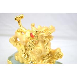 ヤアズ 魔除け 浄化 龍の七番目の子 開運風水アイテム 置物 ガラス台座 中