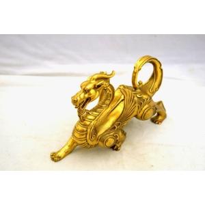 ヤアズ 睚眦 魔除け 邪気払い 銅製置物 10cm