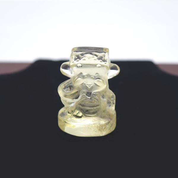 財神 置物 天然石 シトリン 黄水晶 神様の置物 彫刻 ミニサイズ 3.5cm
