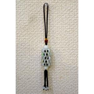 メール便OK】 翡翠 龍鯉 天然石 根付 ストラップ 10cm : 横浜中華街龍