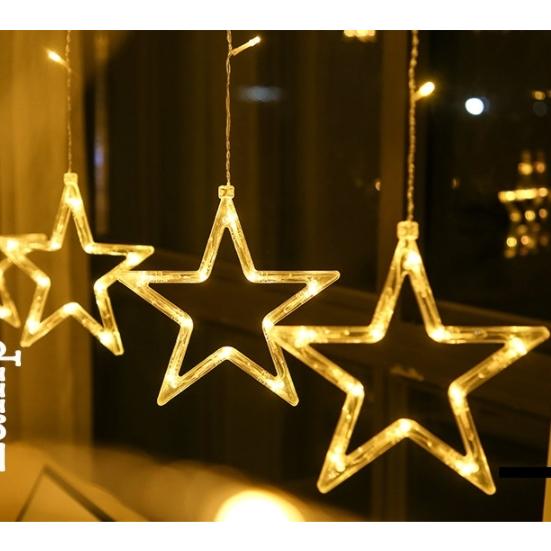 ソーラーライト 星型装飾ライトx 2.5Mクリスマスイルミネーションの組み合わせ 結婚式 防水 電気...