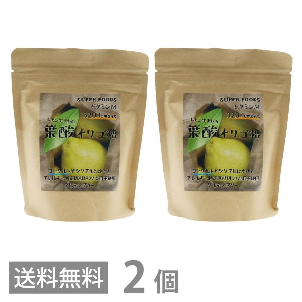 レモン生まれの 葉酸オリゴ糖 100g ×2 送料無料 食事性葉酸使用 葉酸 オリゴ糖 粉末 砂糖 ...