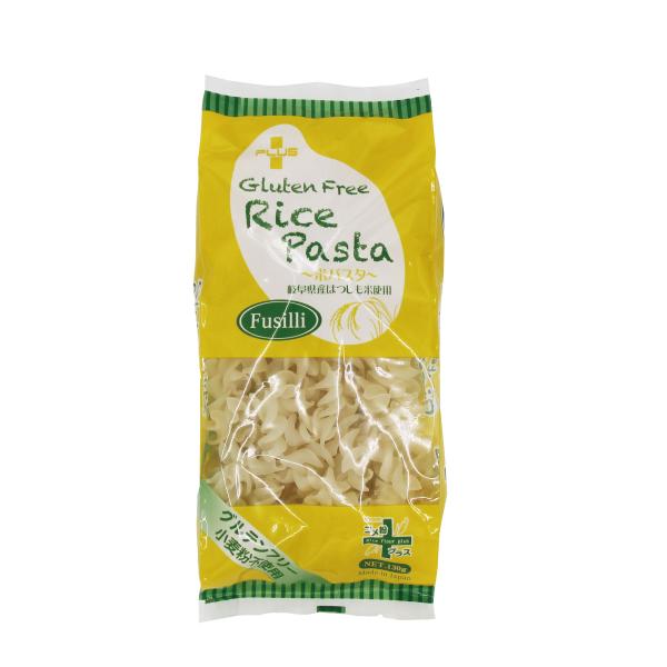 PLUS グルテンフリー ライスパスタ フジッリ 130g 白米 小麦不使用 米粉麺 乾麺 国産