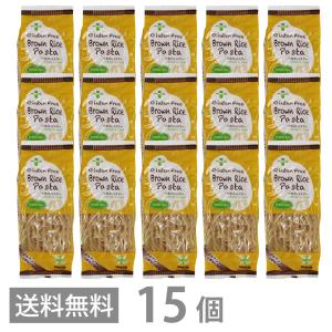 PLUS グルテンフリー ブラウンライスパスタ フェットチーネ 幅9.5ｍｍ 80g ×15 送料無料 フィットチーネ 玄米 小麦不使用 米粉麺 乾麺 国産