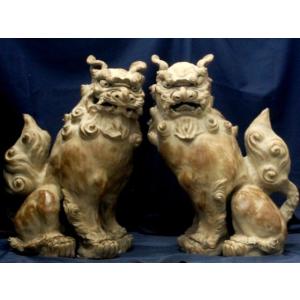 【定価の50%OFF】手捻岩獅子＠大海 陽一 上焼 シーサー 置物 沖縄県産 定価の50%OFF】手捻岩獅子＠大海 陽一 上焼 シーサー 置物 沖縄県