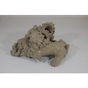 小橋川 昇 手捻這型獅子（白土焼締）＠小橋川陶芸 沖縄 置きもの