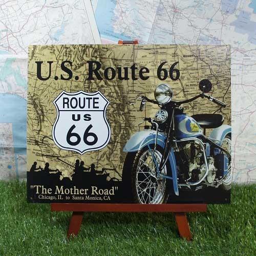 【ブリキ看板】ROUTE66／ルート66　The Mother Road
