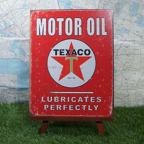 【ブリキ看板】Texaco／テキサコ　レトロ　Red