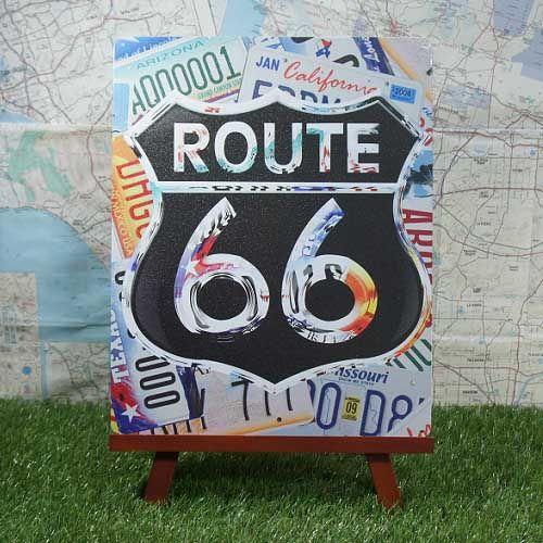 【ブリキ看板】ROUTE66／ルート66　License Plate