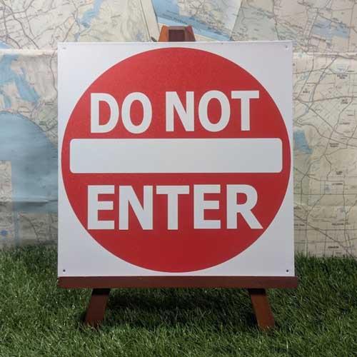 【ブリキ看板】DO NOT ENTER／進入禁止　アメリカ道路標識