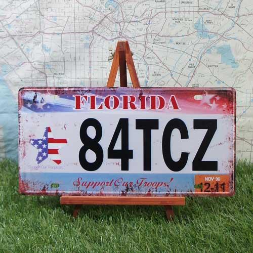 【ブリキ看板】Florida／フロリダ　84TCZ　-プレートタイプ-