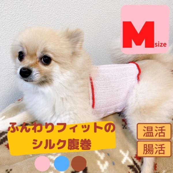 犬 腹巻 シルク 日本製 はらまき ふんわりフィット Ｍサイズ 中型犬用 ドッグウェア 冷え防止 犬...