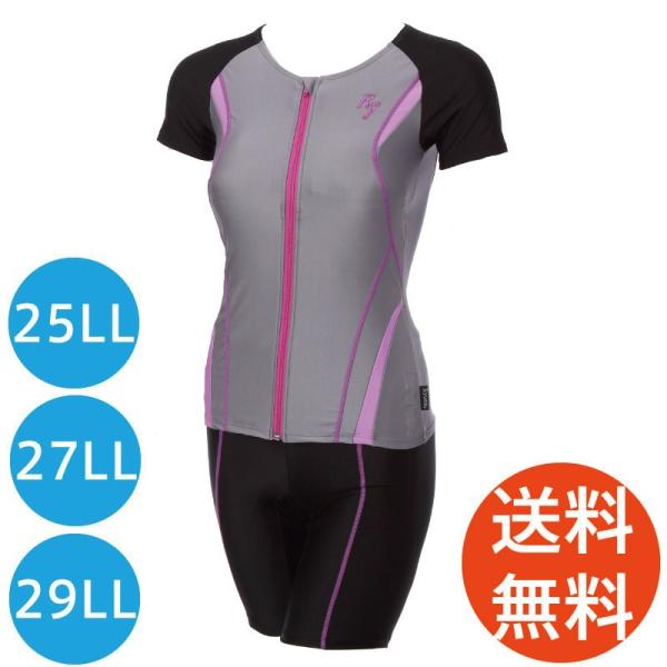 レディース　水着　大きいサイズ　袖付き　フィットネス水着　27LLL　29LLL　JAB008CD