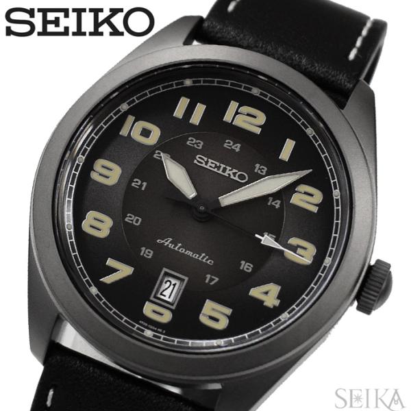 セイコー SEIKO SRPC89K1(132) 時計 腕時計 メンズ ブラック レザー 自動巻き ...