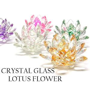 クリスタルガラス 蓮の花 クリア ロータス ハスの花 インテリア 置物