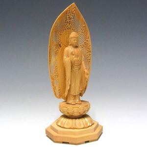 木彫り 仏像 金彩阿弥陀如来 立像 高さ15c...の詳細画像3