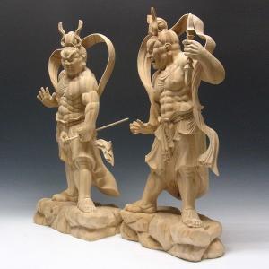仁王像 金剛力士像 高さ66cm 楠製 木彫り 仏像の詳細画像1