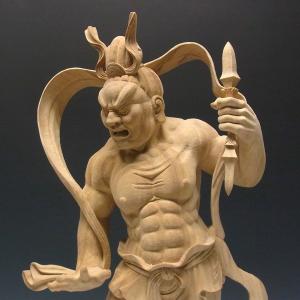 仁王像 金剛力士像 高さ66cm 楠製 木彫り 仏像の詳細画像5
