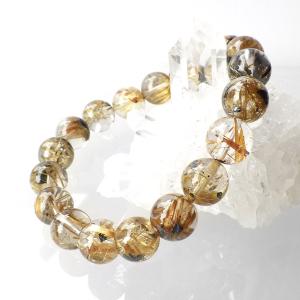 ルチルクォーツ ブレスレット 9mm玉 内周16.5cm 天然石 パワーストーン