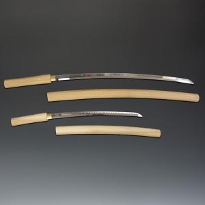模造刀 白鞘 3点セット(大刀 小刀 刀掛け) 刀剣の詳細画像4