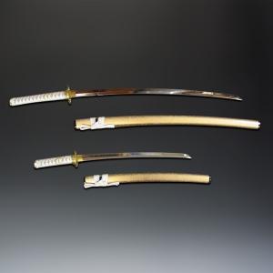 模造刀 白石目 3点セット(大刀 小刀 刀掛け...の詳細画像4