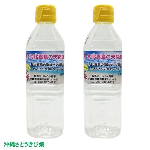 沖縄 浜比嘉島の天然海水　500ml×2