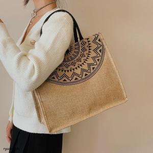 レディース ジュートバッグ トートバッグ ハン...の詳細画像1
