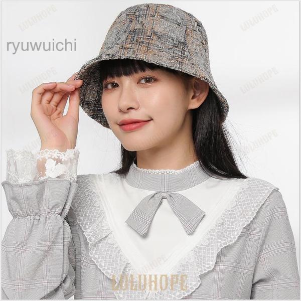2023百合 レディース ファッション 帽子 ファッションカジュアルバケット春秋冬調節可能なバケツ帽...