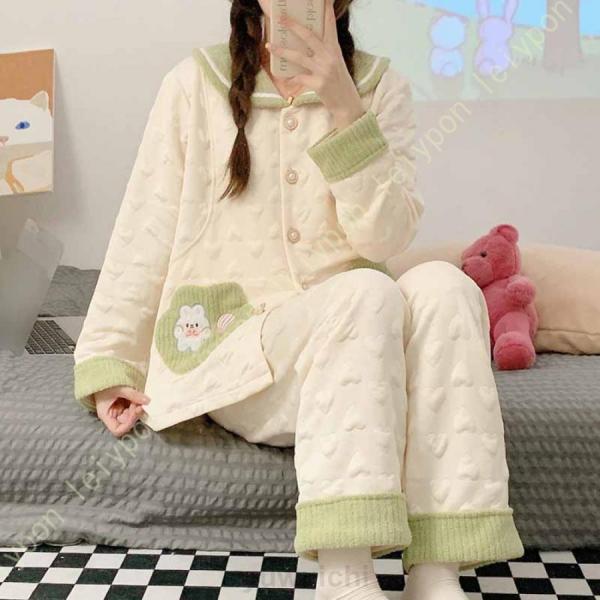 かわいい 授乳パジャマ 授乳口 春 秋 冬 パジャマ セットアップ 出産入院 授乳服 マタニティ マ...