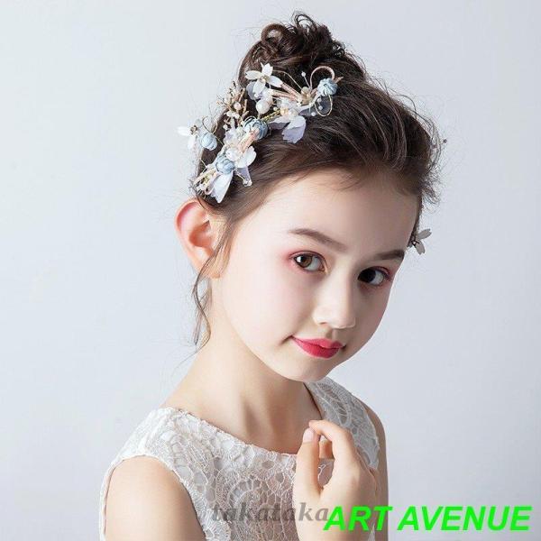 ヘアアクセサリー (2個セット)  ヘアピン 子供 女の子 ピアノ 発表会 ヘッドドレス 髪飾り 花...