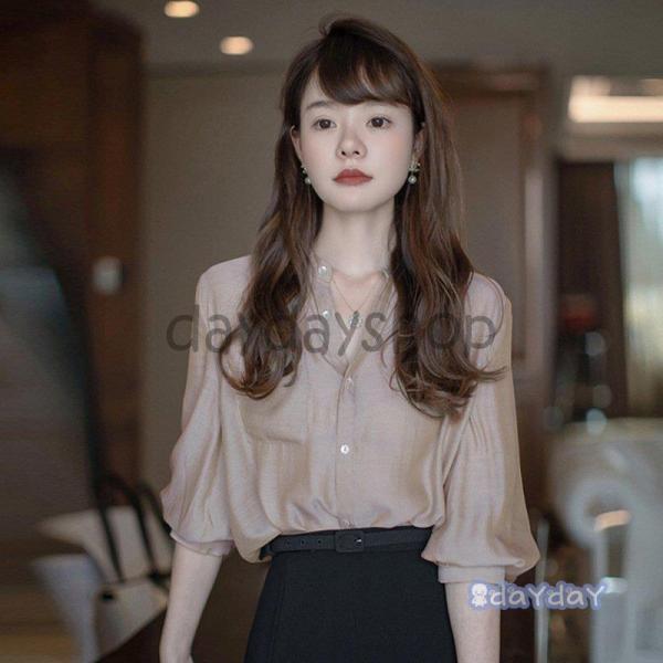 ブラウス レディース きれいめ 40代 春夏秋 上品 ウエストマークブラウス シャツ ミディアム丈ト...