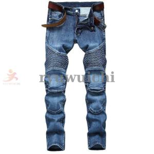 デニム チノパン メンズ ジーンズ ストレート プリント ダメージ ジーパン スキニー テーパード スリム ボトムス タイト ロング丈 カジュアル デニム チノパン メンズ ジーンズ ストレート プリント ダメージ