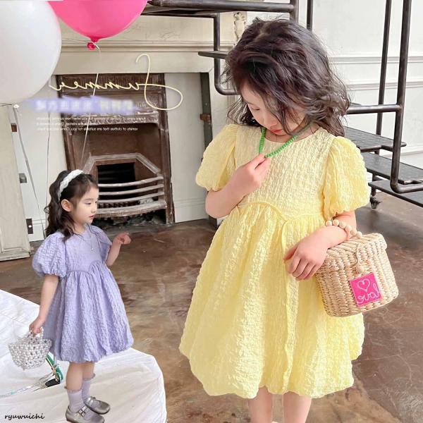 ワンピース ダブルガーゼワンピース 子供服 半袖 女の子 ガールズ キッズ ベビー ジュニア 無地 ...