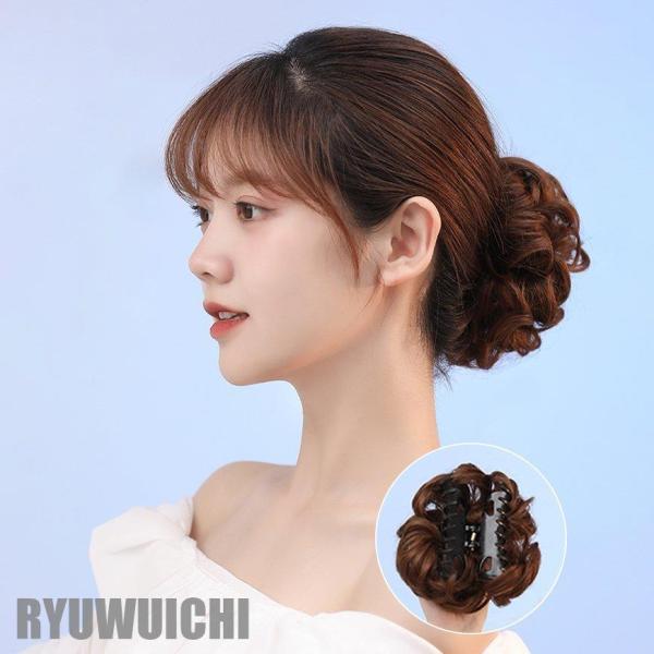 ウィッグ ポニーテール 自然 お団子 キャップ式和装シニヨン お団子ウィッグ エクステ メッシュ シ...