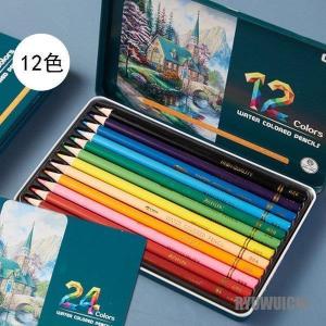 12色セット 色鉛筆 カラーペン 水溶性色鉛筆 絵の具 アート鉛筆 スケッチ用 プレゼント 水彩色鉛筆 ギフト 文房具 塗り絵用｜ryuwuichi