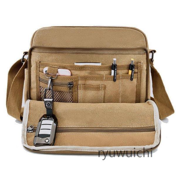 ショルダーバッグ メッセンジャーバッグ 鞄 かばん 帆布 斜めがけ 肩掛け カジュアル 無地 通勤 ...