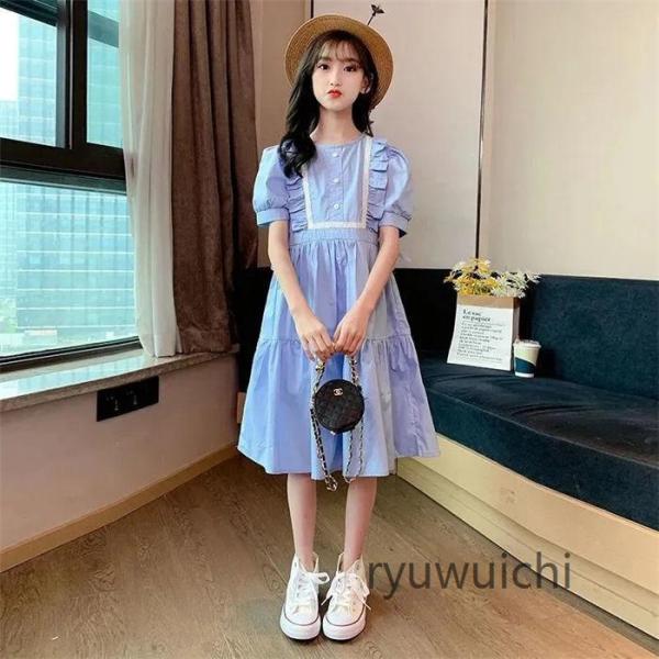 ワンピース キッズ 半袖 子供服 春夏 女の子 キッズワンピース ロングワンピース チュニック 子供...