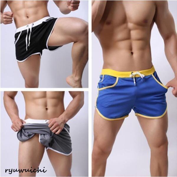 メンズ水着 ビキニパンツ ショートトランクス ブーメラン 短パン フ スイムショーツ ビーチズボン ...