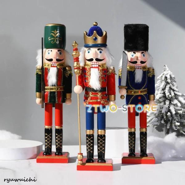 木工品 くるみ割り人形く ドイツ 兵士 国王人形 38cm 人形 工芸品 洋風 置物 サンタクロース...